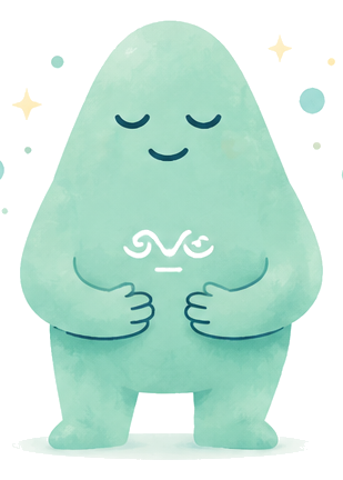 Mascote Adaptamente — equilíbrio e serenidade